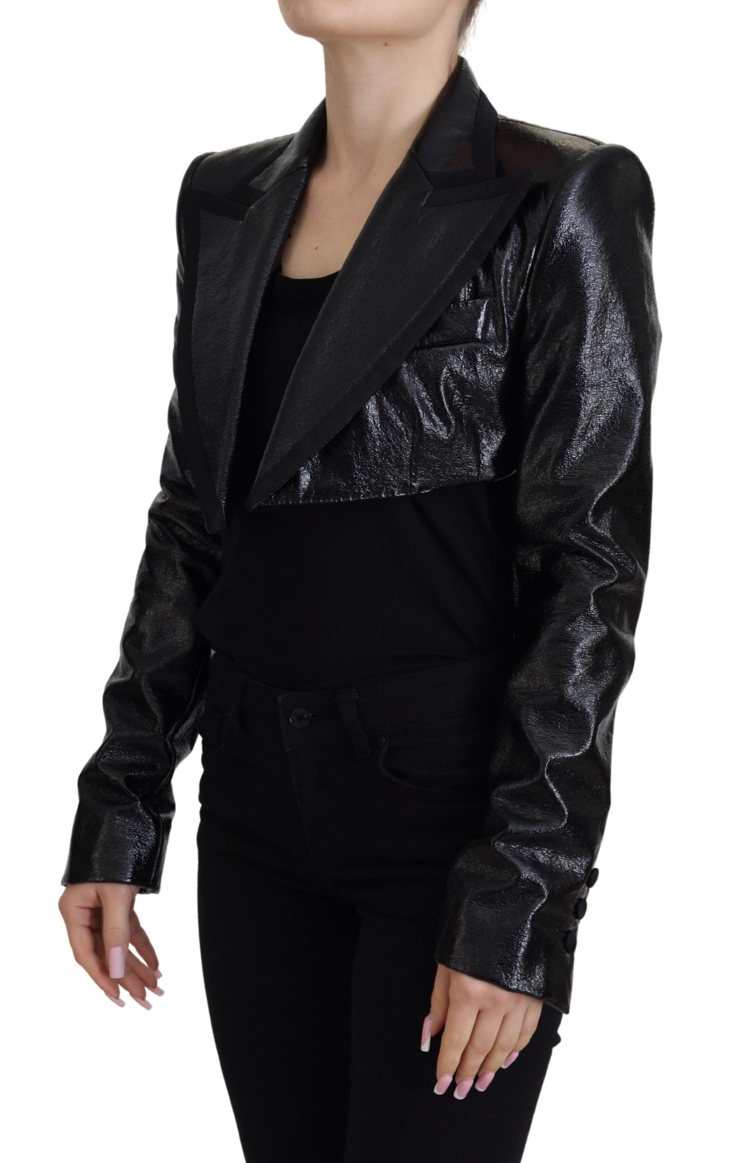 Dolce &amp; Gabbana Elegante kurze schwarze Designerjacke