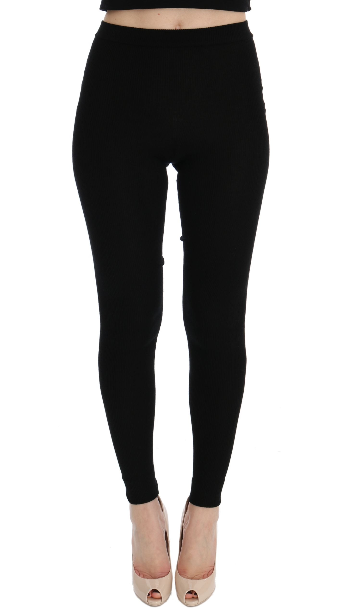 Pantaloni eleganti in cashmere nero Dolce &amp; Gabbana