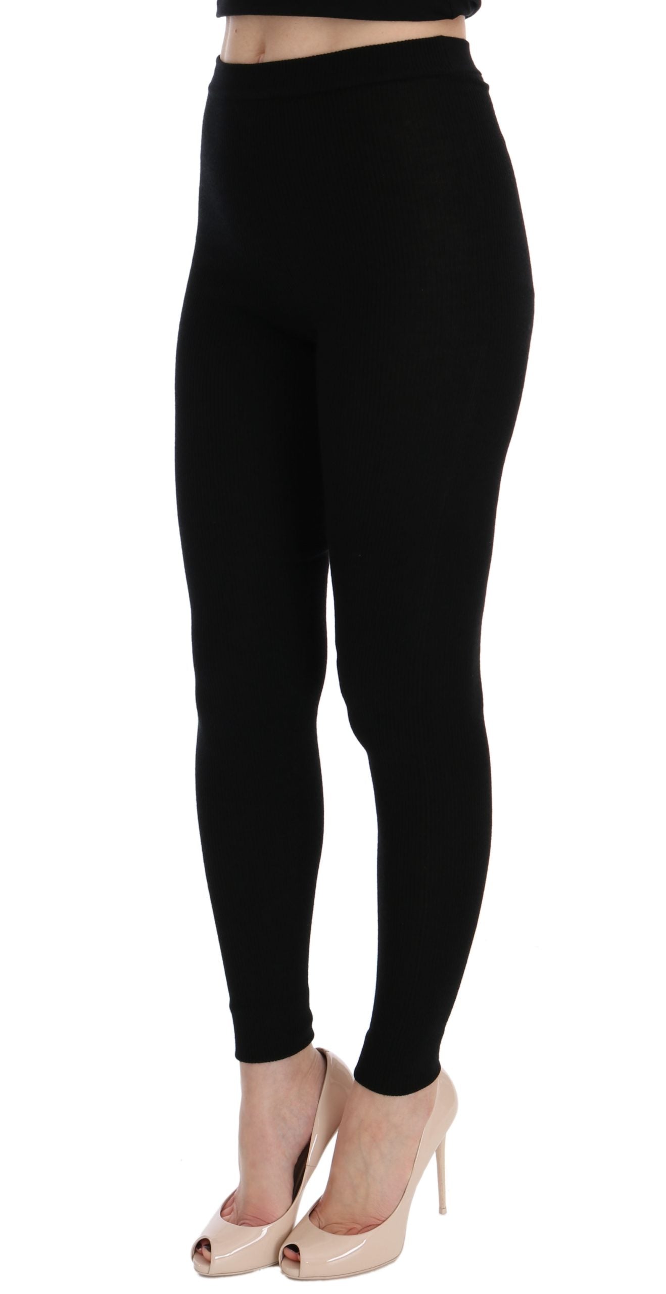 Pantaloni eleganti in cashmere nero Dolce &amp; Gabbana