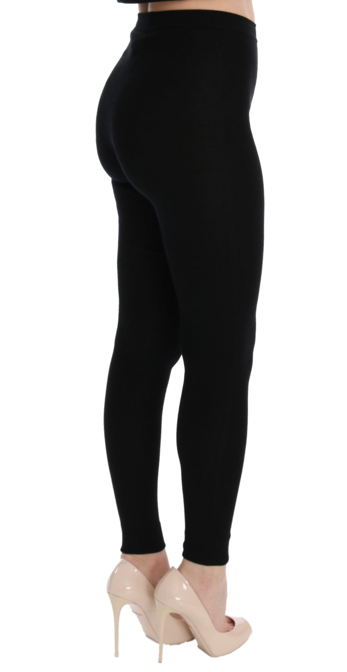 Pantaloni eleganti in cashmere nero Dolce &amp; Gabbana