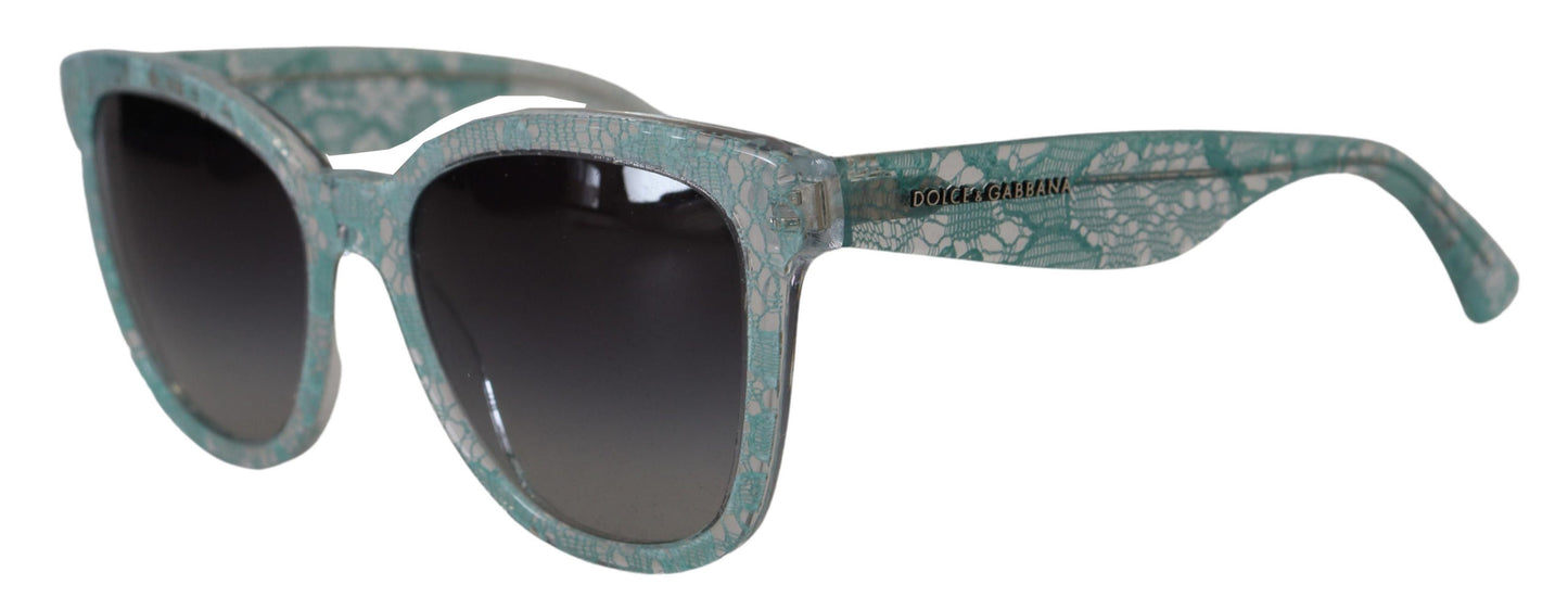 Dolce &amp; Gabbana Blue Lace Crystal Acetate Butterfly DG4190 Sunglasses