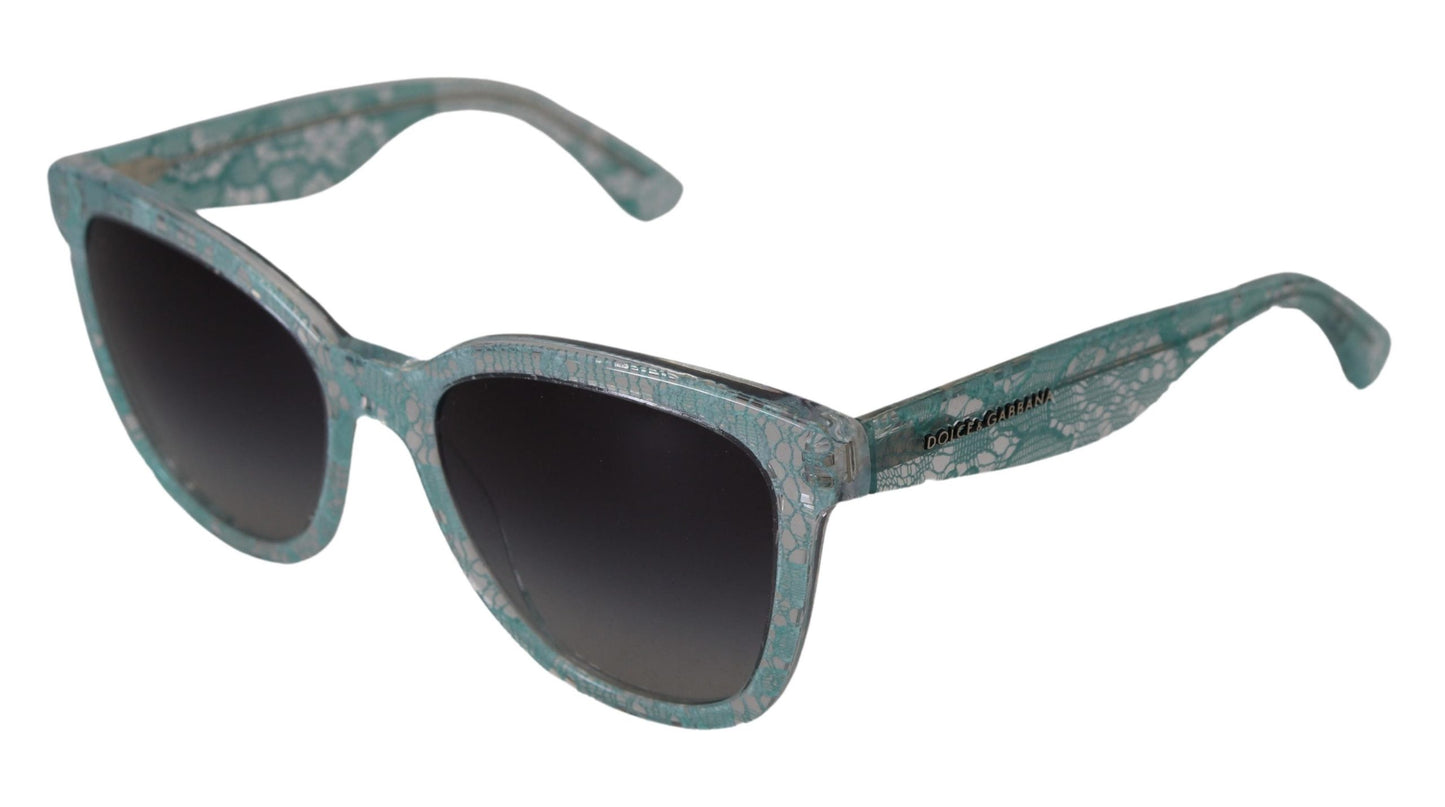 Dolce &amp; Gabbana Blue Lace Crystal Acetate Butterfly DG4190 Sunglasses