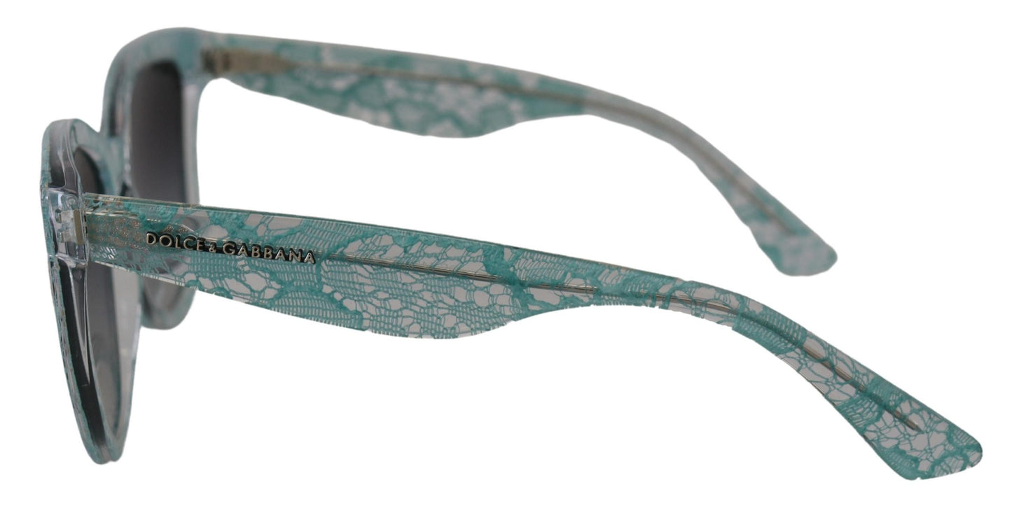 Dolce &amp; Gabbana Blue Lace Crystal Acetate Butterfly DG4190 Sunglasses