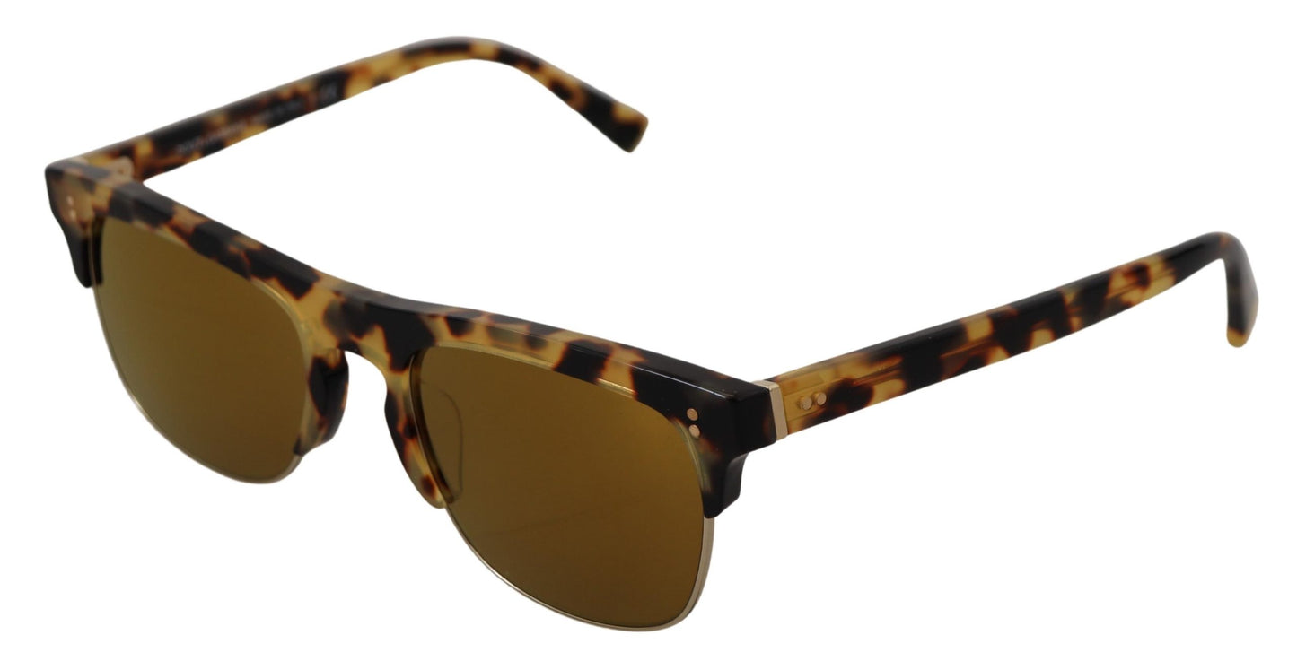 Dolce &amp; Gabbana Brown Gold Acetate Havana DG430A Sunglasses