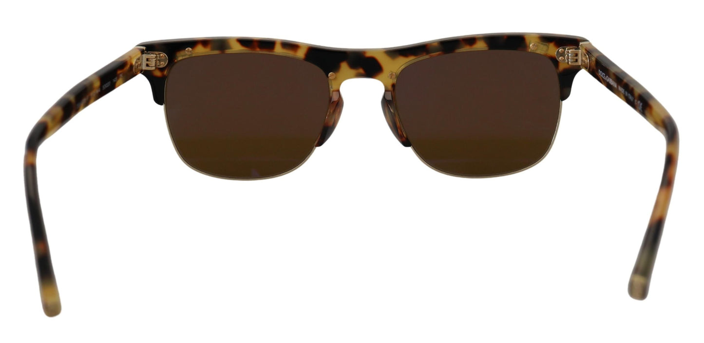 Dolce &amp; Gabbana Brown Gold Acetate Havana DG430A Sunglasses