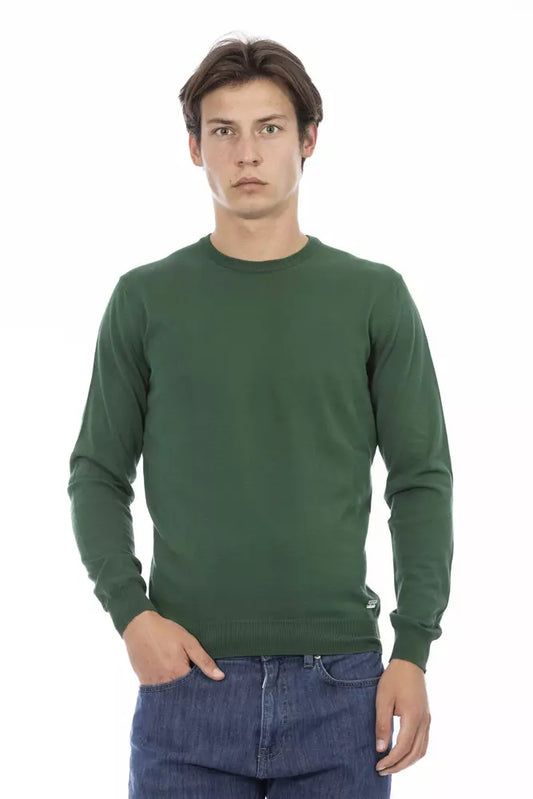 Baldinini Trend Green Cotton Men Sweater