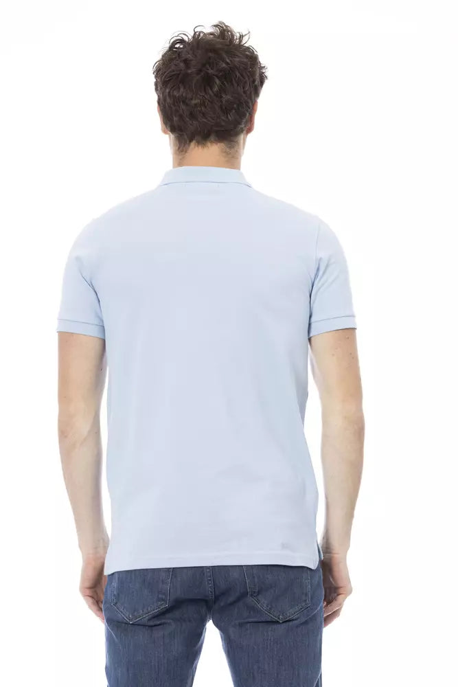 Baldinini Trend Light Blue Cotton Men Polo Shirt