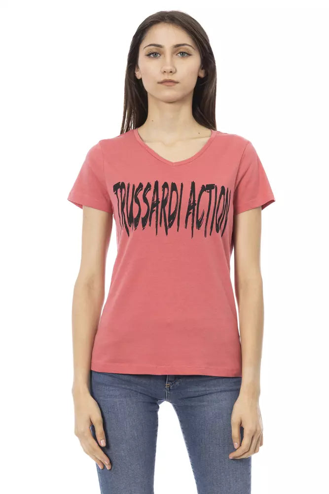 Trussardi Action Pink Cotton Tops &amp; T-Shirts