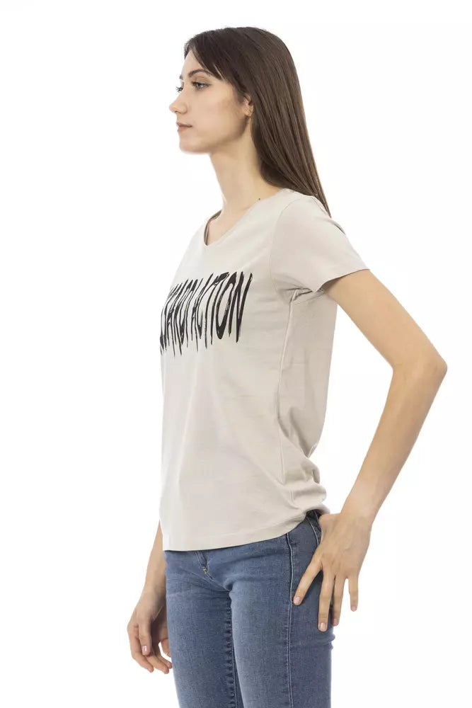 Trussardi Action Beige Cotton Tops &amp; T-Shirts