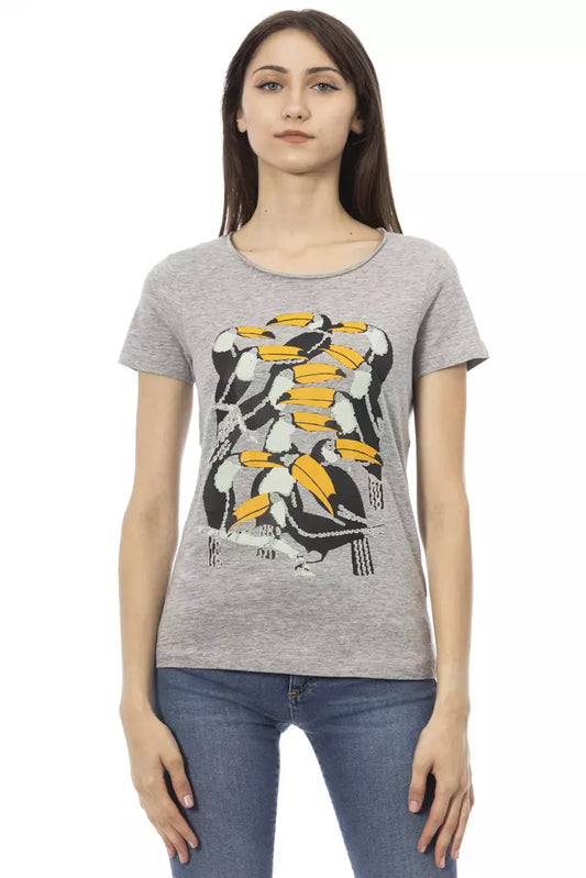 Trussardi Action Gray Cotton Tops &amp; T-Shirts