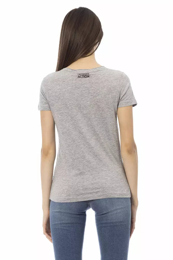 Trussardi Action Gray Cotton Tops &amp; T-Shirts