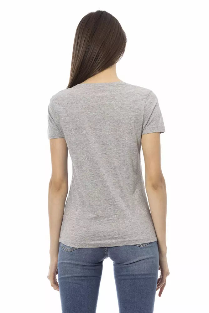 Trussardi Action Gray Cotton Tops &amp; T-Shirts