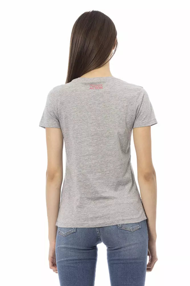 Trussardi Action Gray Cotton Tops &amp; T-Shirts