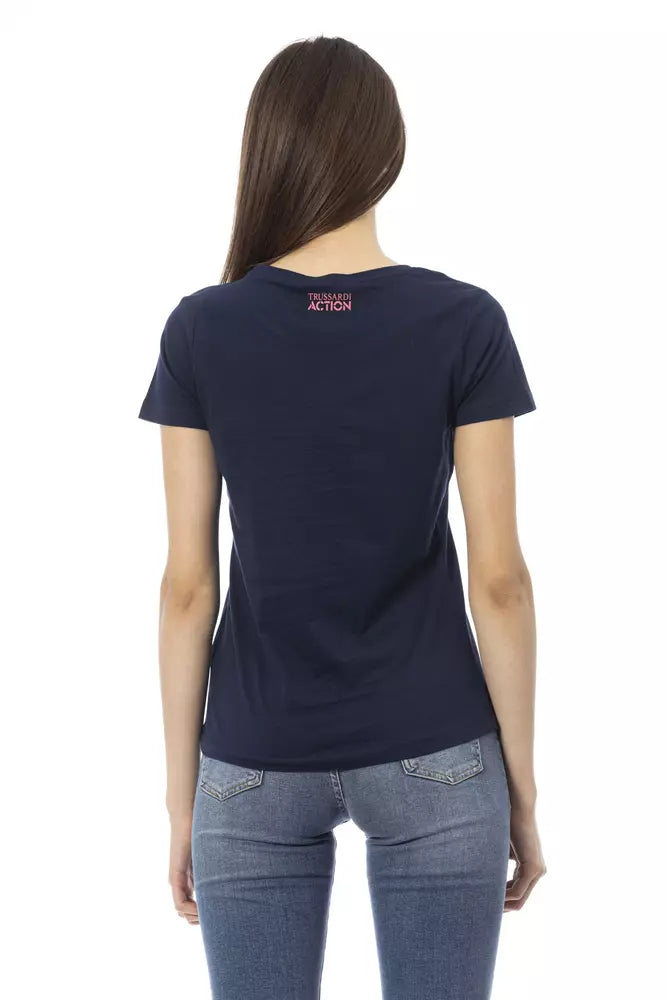 Trussardi Action Blue Cotton Tops &amp; T-Shirts