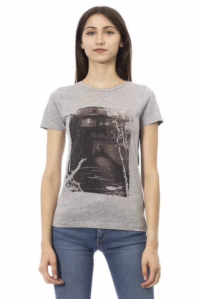 Trussardi Action Gray Cotton Tops &amp; T-Shirts