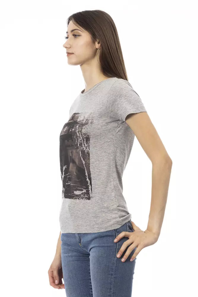 Trussardi Action Gray Cotton Tops &amp; T-Shirts