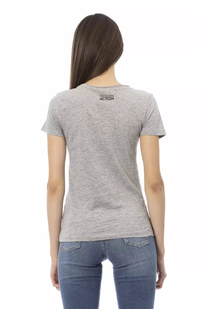 Trussardi Action Gray Cotton Tops &amp; T-Shirts