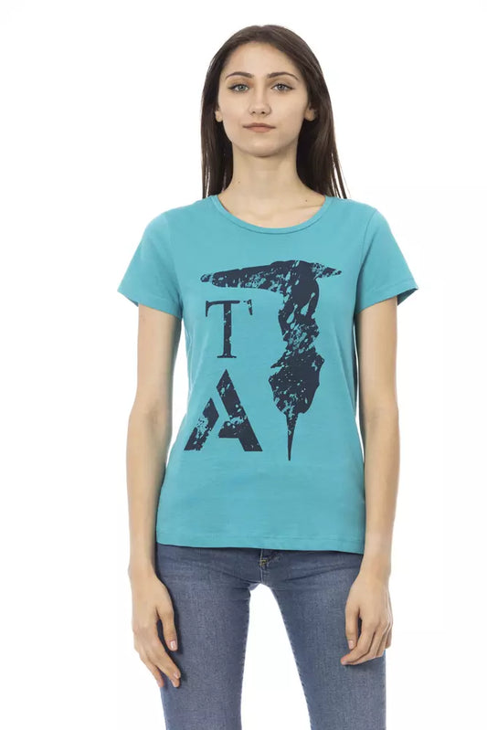 Trussardi Action Light Blue Cotton Tops &amp; T-Shirts