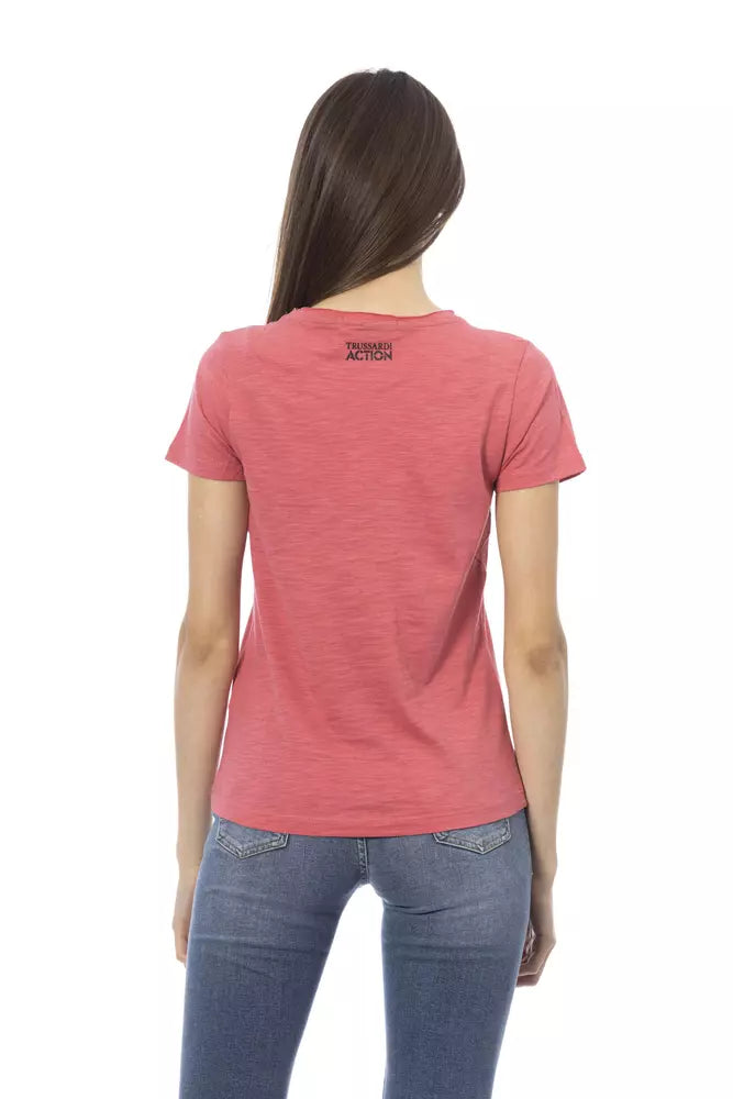 Trussardi Action Pink Cotton Tops &amp; T-Shirts