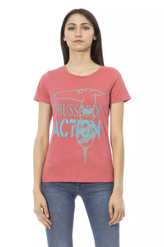 Trussardi Action Pink Cotton Tops &amp; T-Shirts