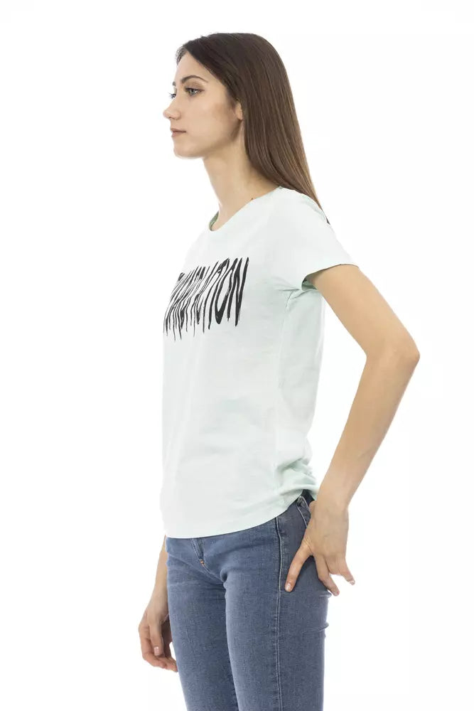 Trussardi Action Light Blue Cotton Tops &amp; T-Shirts