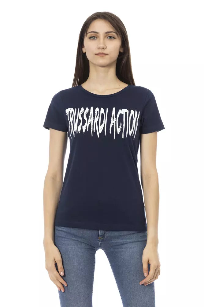 Trussardi Action Blue Cotton Tops &amp; T-Shirts