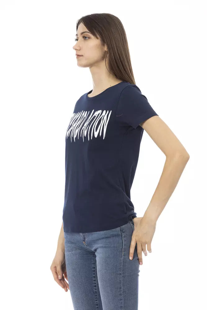 Trussardi Action Blue Cotton Tops &amp; T-Shirts