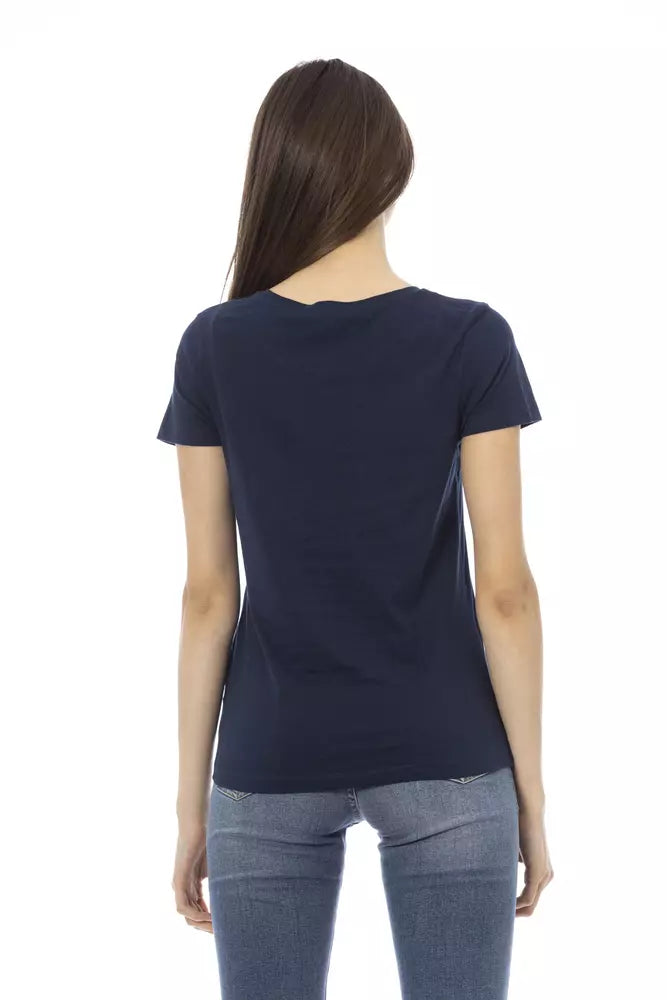 Trussardi Action Blue Cotton Tops &amp; T-Shirts