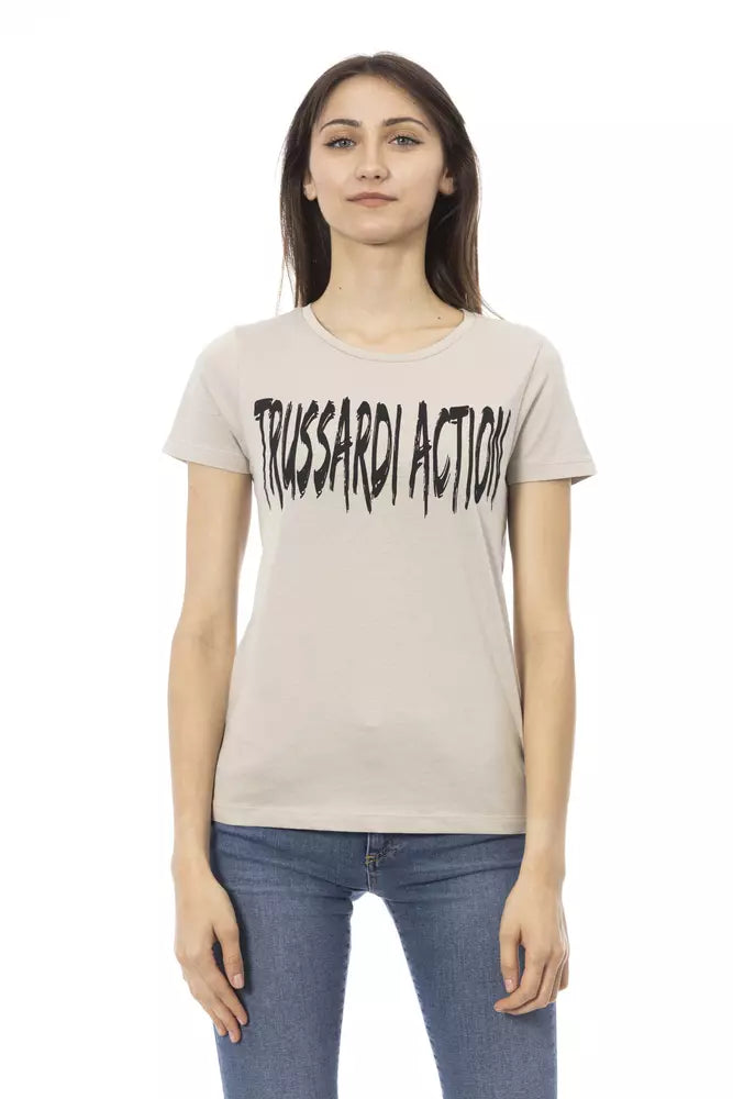 Trussardi Action Beige Cotton Tops &amp; T-Shirts