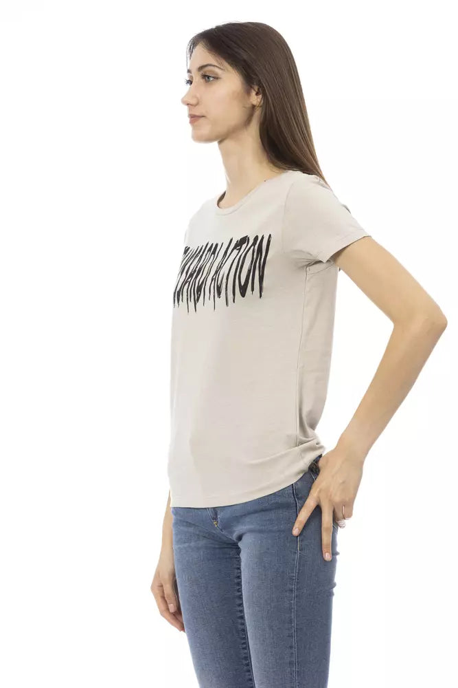 Trussardi Action Beige Cotton Tops &amp; T-Shirts