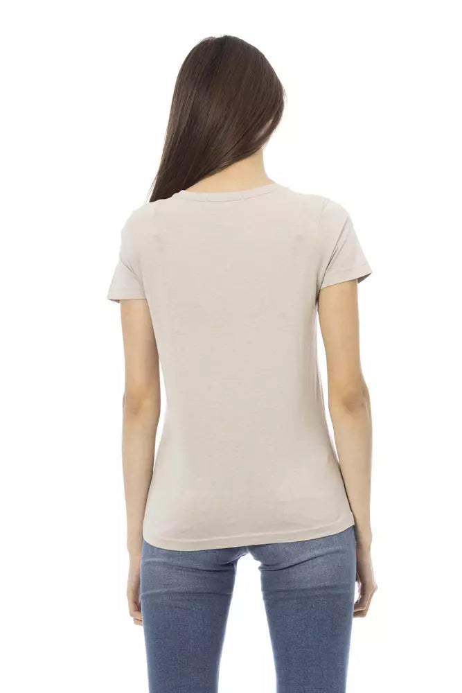 Trussardi Action Beige Cotton Tops &amp; T-Shirts