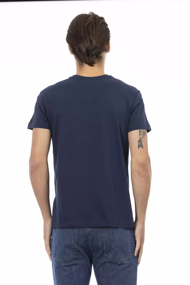 Trussardi Action V-Ausschnitt Kurzarm T-Shirt in stilvollem Blau