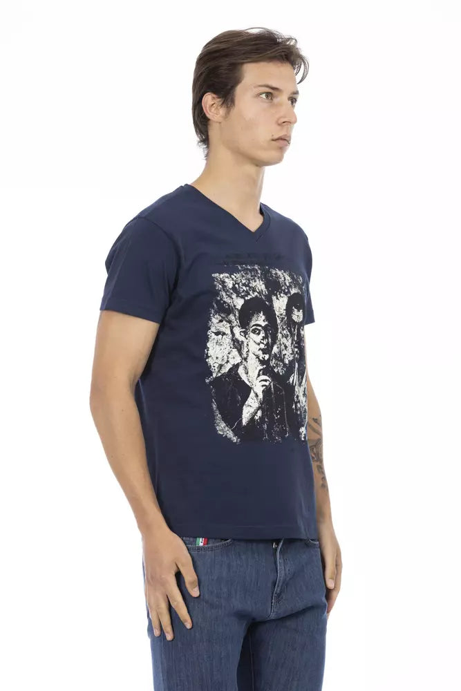 Trussardi Action Chic T-Shirt aus Baumwollmischung mit V-Ausschnitt