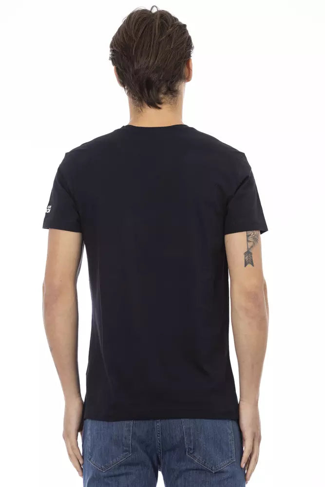 Trussardi Action Elegantes T-Shirt mit V-Ausschnitt und Frontdruck