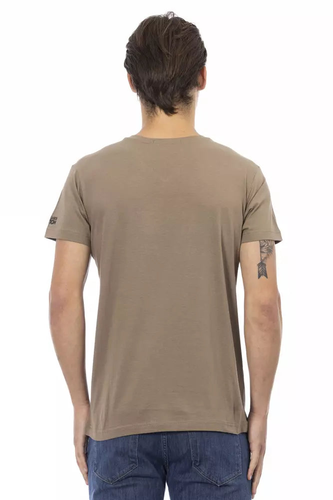 Trussardi Action Elegantes T-Shirt mit V-Ausschnitt und schickem Frontdruck