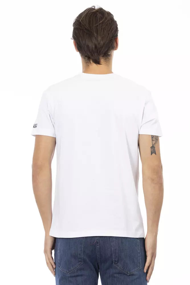 Trussardi Action Elegantes T-Shirt mit V-Ausschnitt und schickem Frontdruck