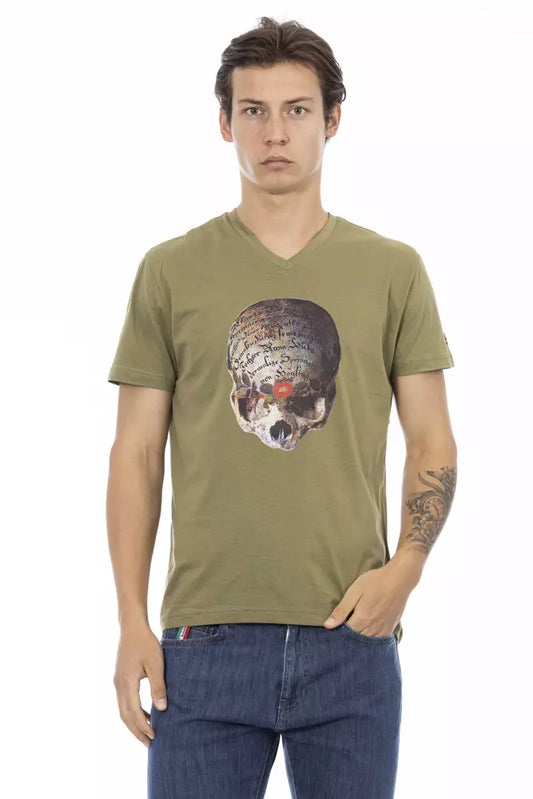 Trussardi Action Elegantes T-Shirt mit V-Ausschnitt und schickem Frontdruck