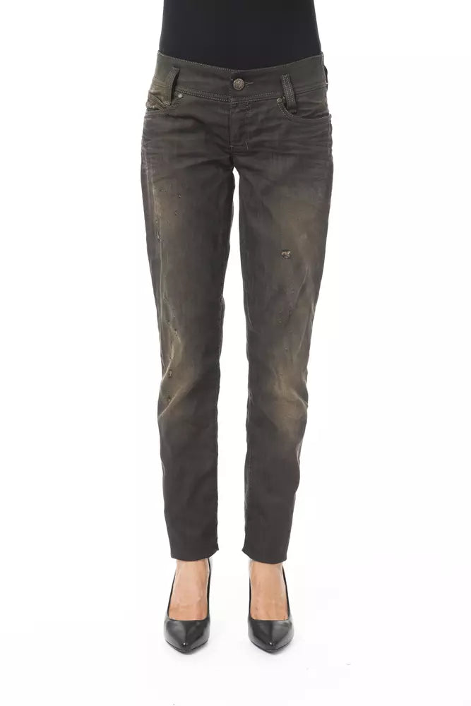 BYBLOS Black Cotton Jeans &amp; Pant