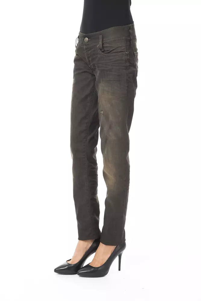 BYBLOS Black Cotton Jeans &amp; Pant