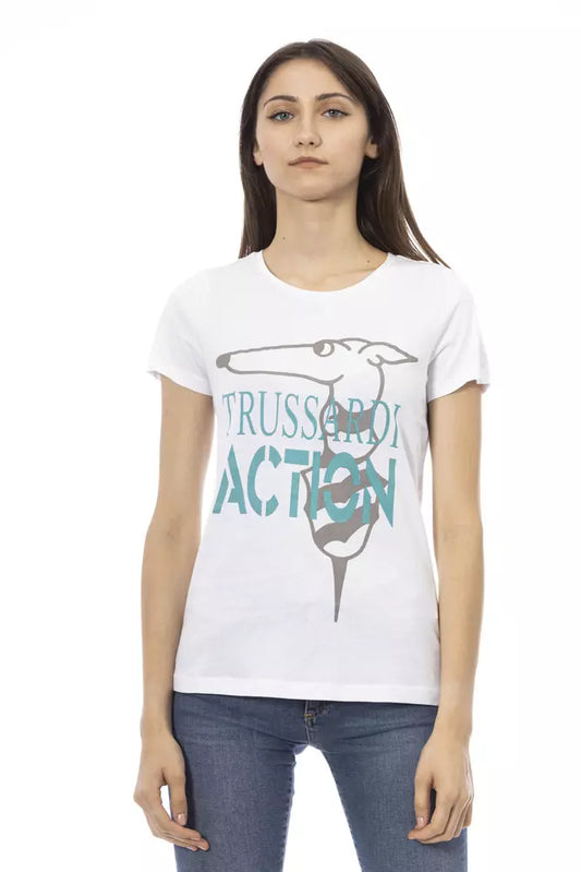 Trussardi Action White Cotton Tops &amp; T-Shirts