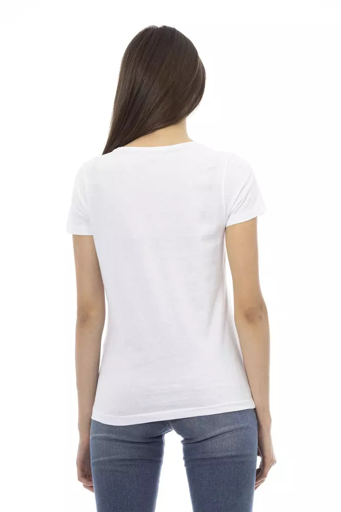 Trussardi Action White Cotton Tops &amp; T-Shirts