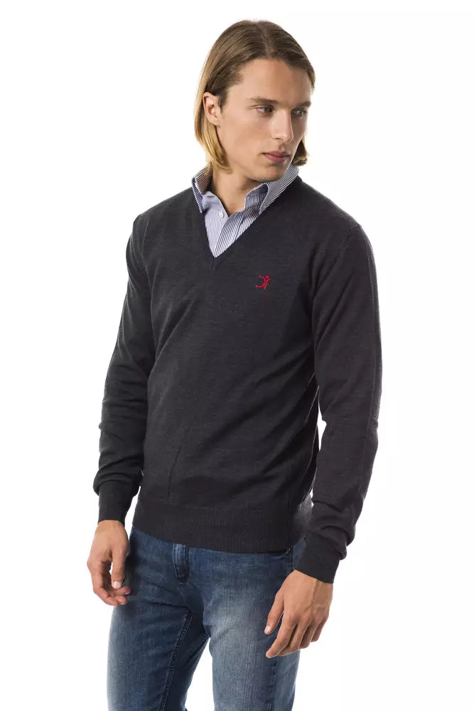 Uominitaliani Maglione Uomo In Lana Merino Grigia