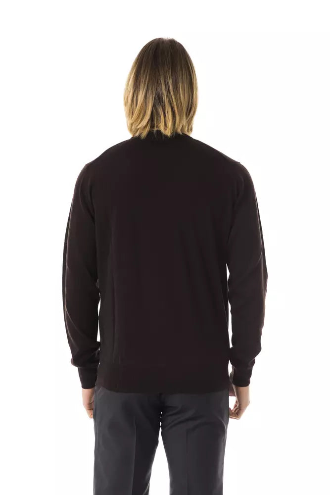 Uominitaliani Maglione Uomo In Lana Merino Marrone