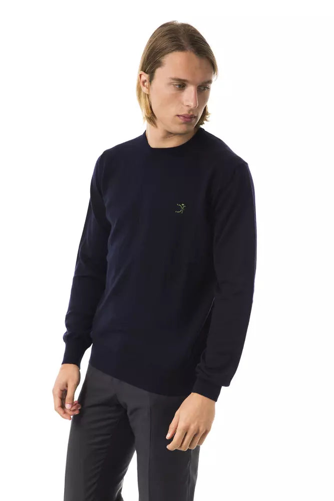 Uominitaliani Maglione Uomo In Lana Merino Blu