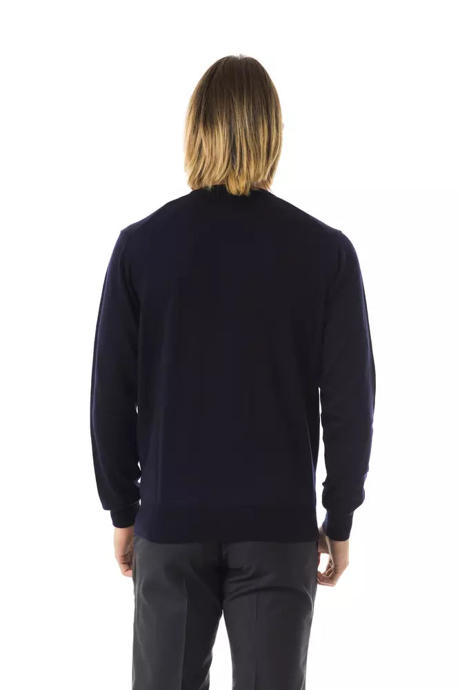 Uominitaliani Maglione Uomo In Lana Merino Blu