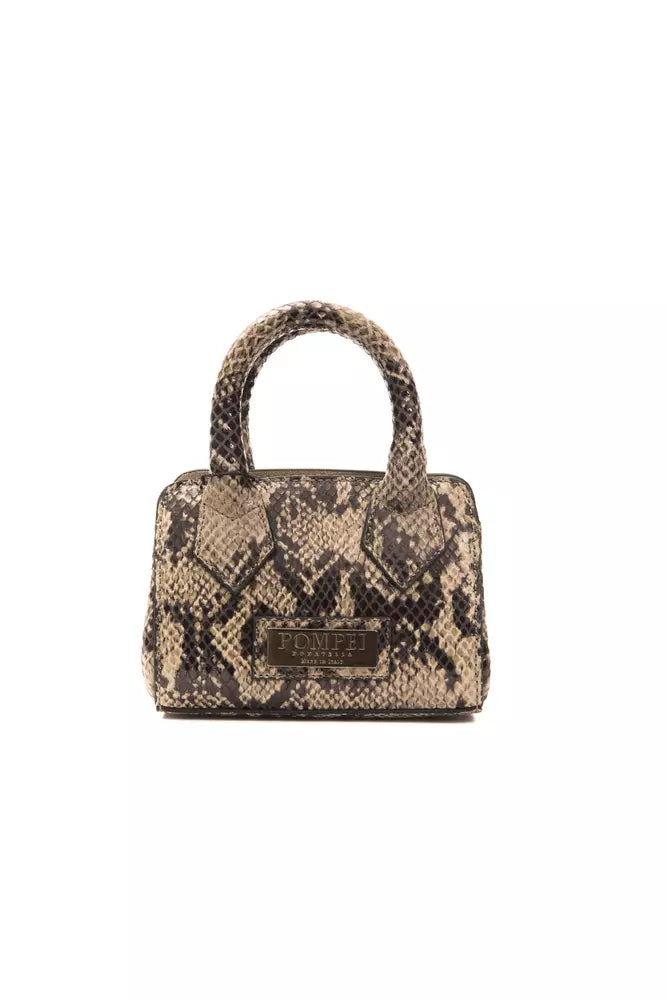 Pompeii Donatella Chic Mini-Tasche aus Leder mit Python-Print