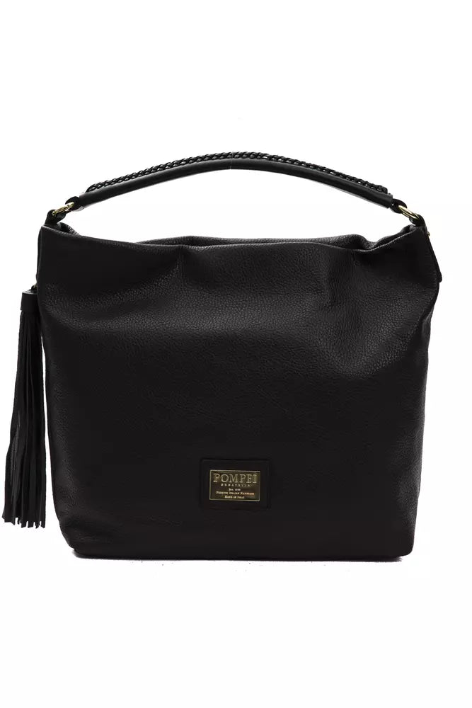 Pompei Donatella Black Leather Women Shoulder Bag