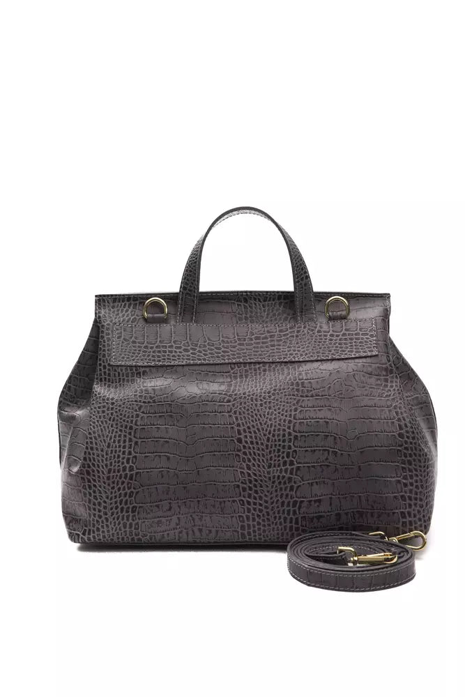 Pompeii Donatella Gray Leather Handbag