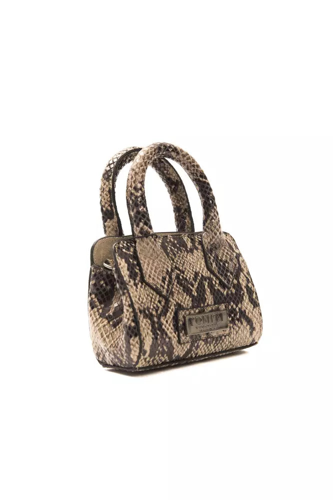 Pompeii Donatella Chic Mini-Tasche aus Leder mit Python-Print