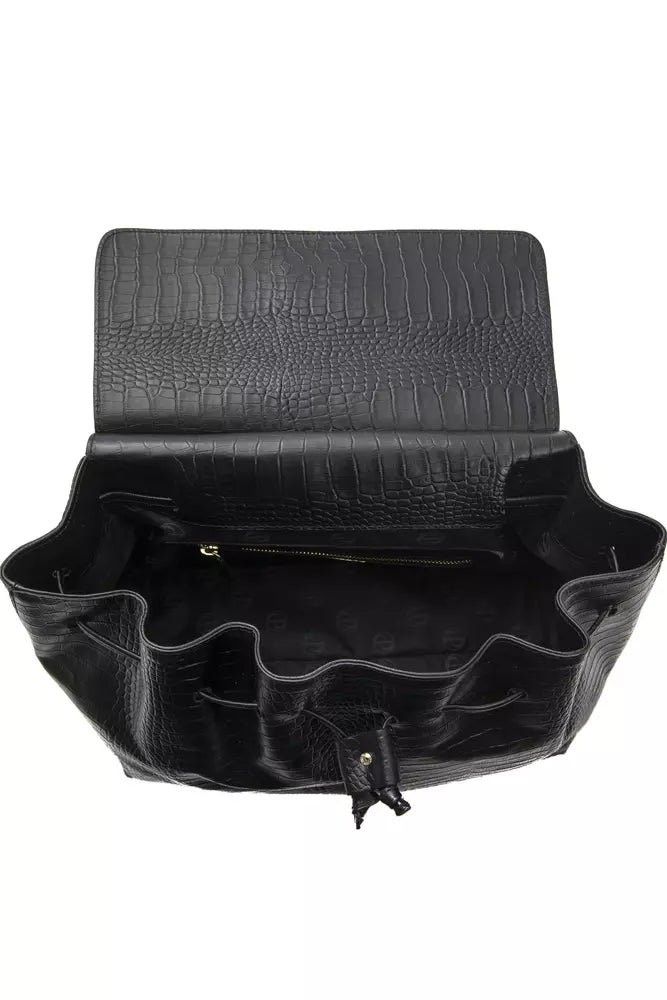 Pompeii Donatella Black Leather Handbag